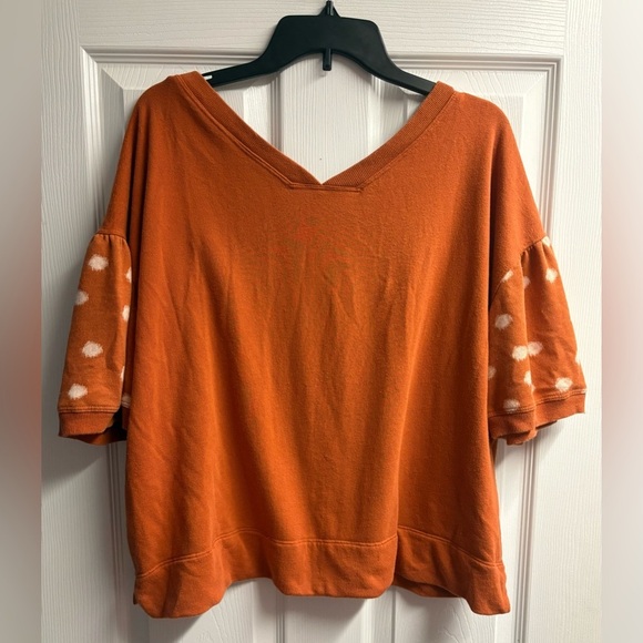 Daily Practice Anthropologie Orange Polka Dot 2 Piece Lounge Set Size XL - Picture 4 of 7